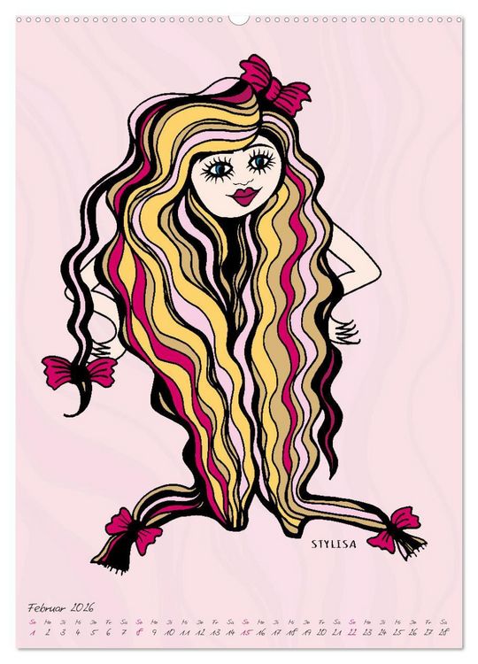 Produktbild: Die HAIRSTYLAS Trendfrisuren (hochwertiger Premium Wandkalender 2026 DIN A2 hoch), Kunstdruck in Hochglanz