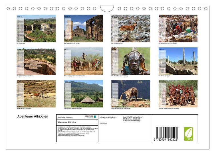 Produktbild: Abenteuer &Auml;thiopien (Wandkalender 2026 DIN A4 quer), CALVENDO Monatskalender