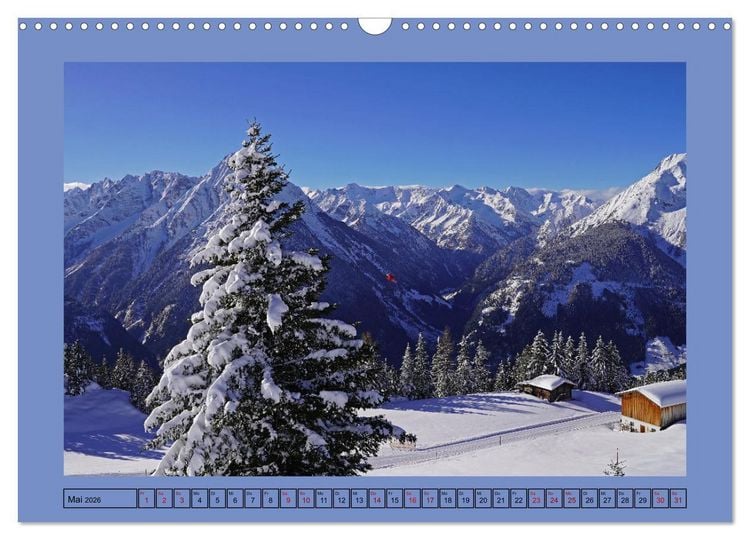 Produktbild: Winterwanderung in den Tuxer Alpen (Wandkalender 2026 DIN A3 quer), CALVENDO Monatskalender
