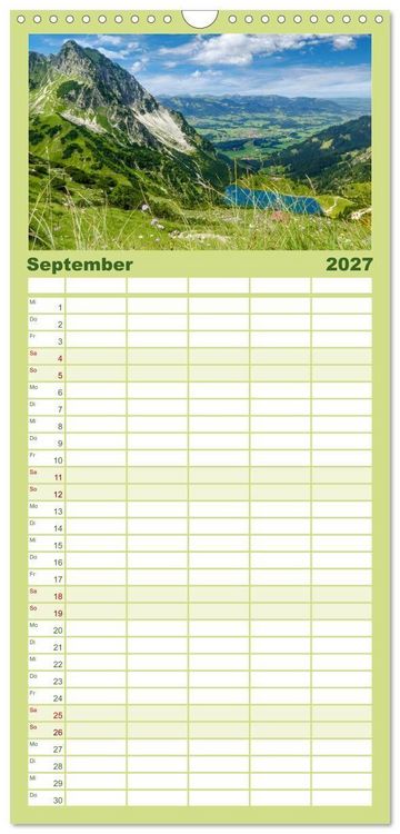 Produktbild: Familienplaner 2027 - Oberstdorf - Bergparadies in den Alpen mit 5 Spalten (Wandkalender, 21 x 45 cm) CALVENDO