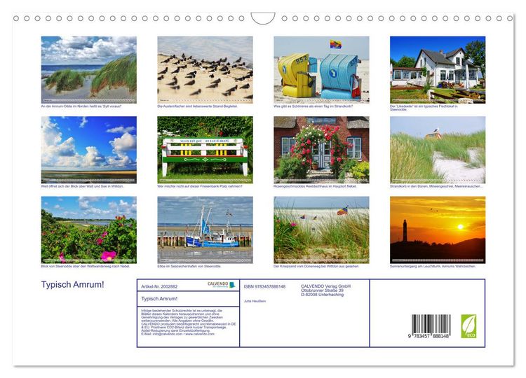 Produktbild: Typisch Amrum! (Wandkalender 2026 DIN A3 quer), CALVENDO Monatskalender