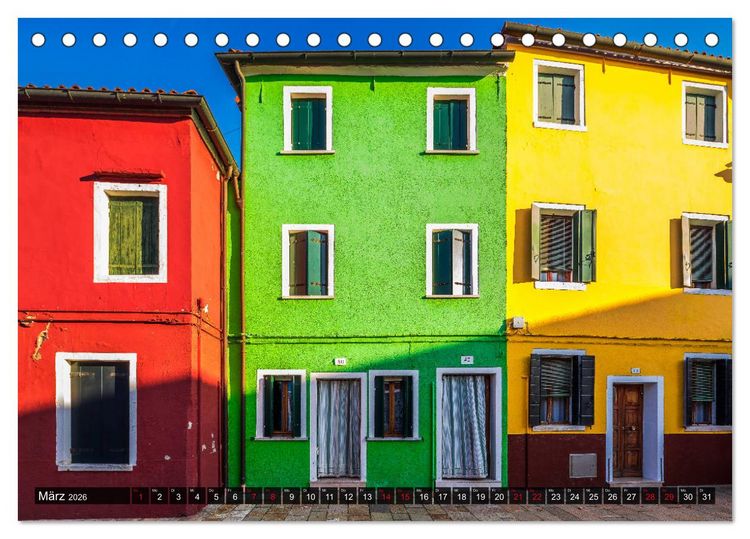 Produktbild: Burano - Die Insel der bunten H&auml;user (Tischkalender 2026 DIN A5 quer), CALVENDO Monatskalender