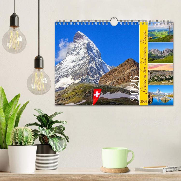 Produktbild: Gr&uuml;ezi in den Schweizer Bergen (Wandkalender 2026 DIN A4 quer), CALVENDO Monatskalender