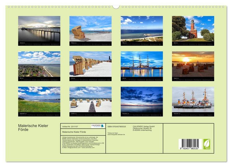 Produktbild: Malerische Kieler F&ouml;rde (hochwertiger Premium Wandkalender 2026 DIN A2 quer), Kunstdruck in Hochglanz
