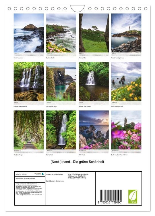 Produktbild: (Nord-)Irland - Die gr&uuml;ne Sch&ouml;nheit (Wandkalender 2026 DIN A4 hoch), CALVENDO Monatskalender