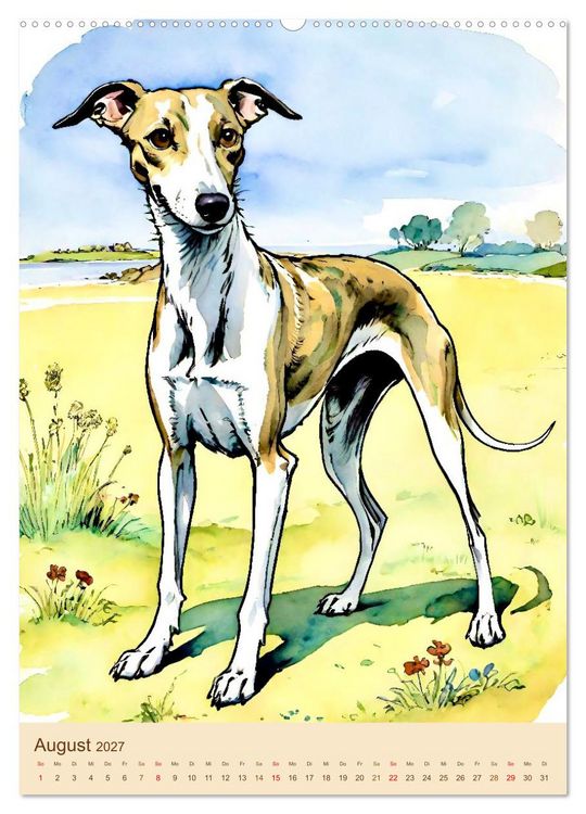 Produktbild: Der Whippet. Malerische Portr&auml;ts (hochwertiger Premium Wandkalender 2027 DIN A2 hoch), Kunstdruck in Hochglanz