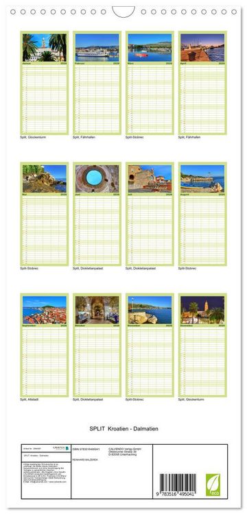 Produktbild: Familienplaner 2026 - SPLIT Kroatien - Dalmatien mit 5 Spalten (Wandkalender, 21 x 45 cm) CALVENDO
