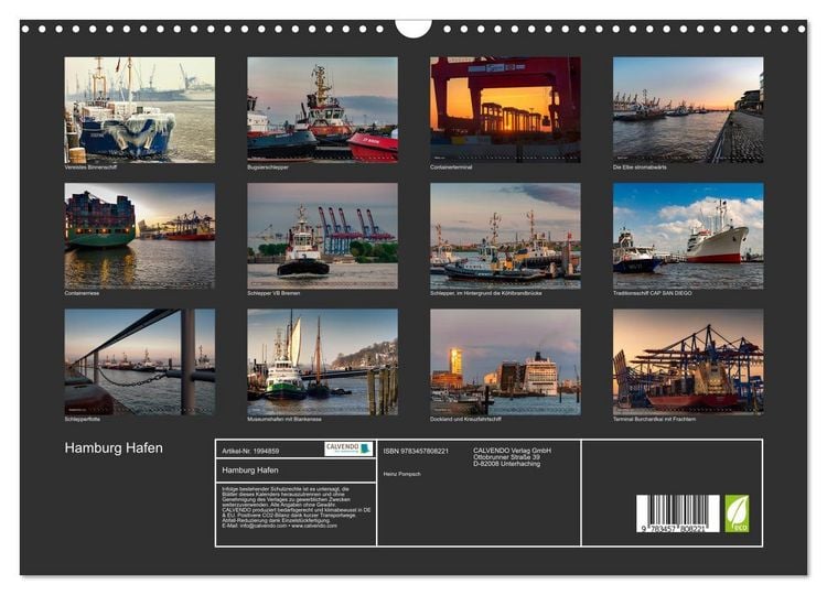 Produktbild: Hamburg Hafen (Wandkalender 2026 DIN A3 quer), CALVENDO Monatskalender