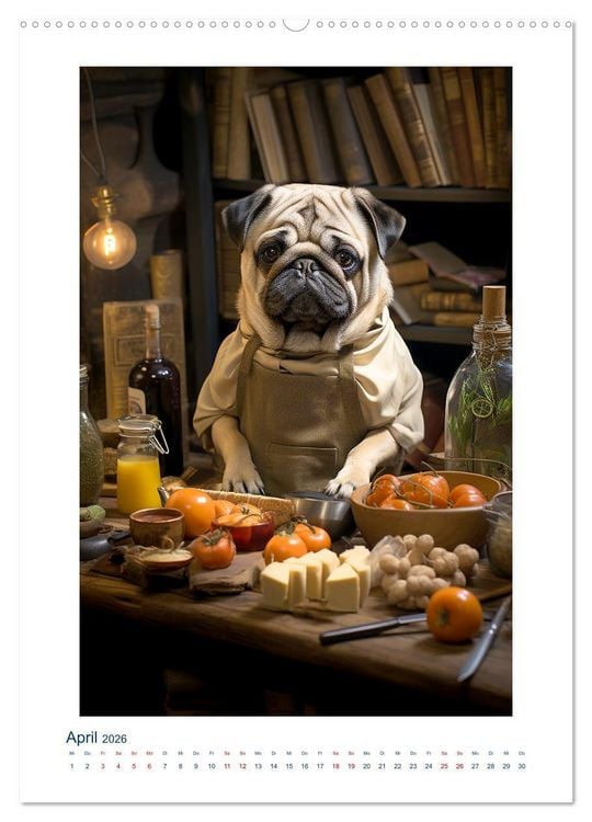 Produktbild: Der kleine Mops (hochwertiger Premium Wandkalender 2026 DIN A2 hoch), Kunstdruck in Hochglanz