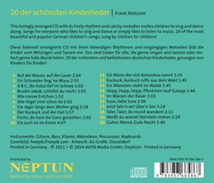 Produktbild: 20 der sch&ouml;nsten Kinderlieder