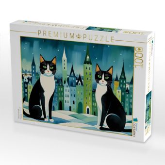 Produktbild: CALVENDO Puzzle Katzen in der Stadt | 1000 Teile Lege-Gr&ouml;&szlig;e 64x48cm Foto-Puzzle f&uuml;r gl&uuml;ckliche Stunden