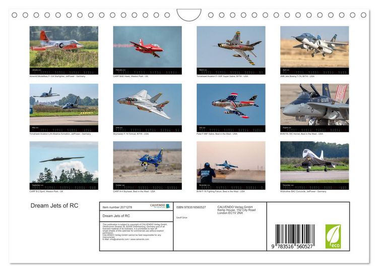 Produktbild: Dream Jets of RC (Wall Calendar 2026 DIN A4 landscape), CALVENDO 12 Month Wall Calendar