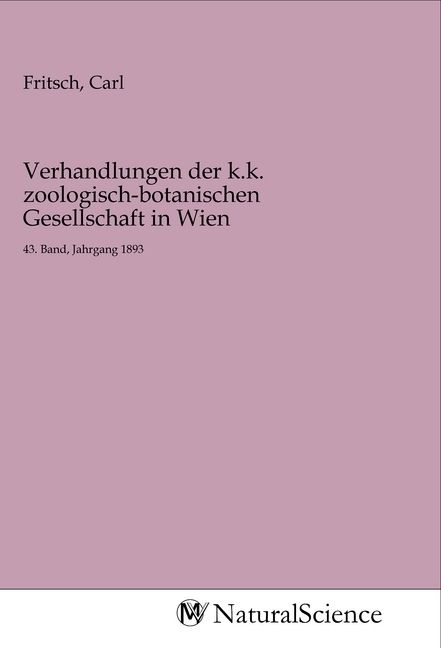 Produktbild: Verhandlungen der k.k. zoologisch-botanischen Gesellschaft in Wien