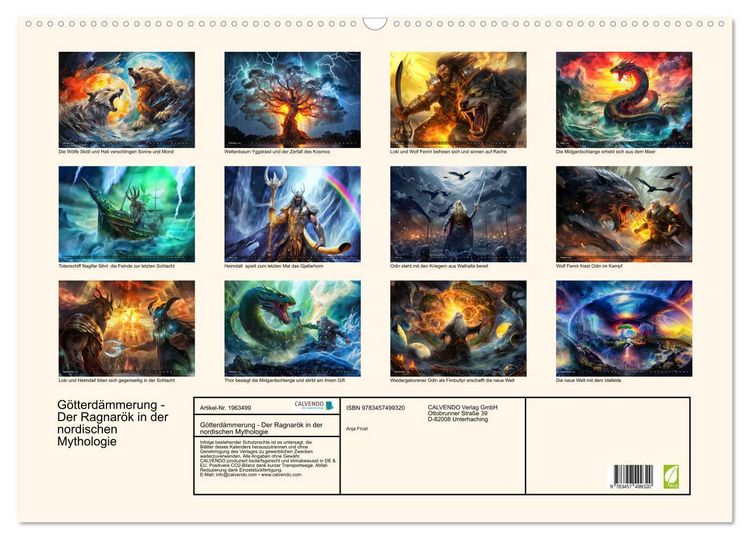 Produktbild: G&ouml;tterd&auml;mmerung - Der Ragnar&ouml;k in der nordischen Mythologie (Wandkalender 2026 DIN A2 quer), CALVENDO Monatskalender