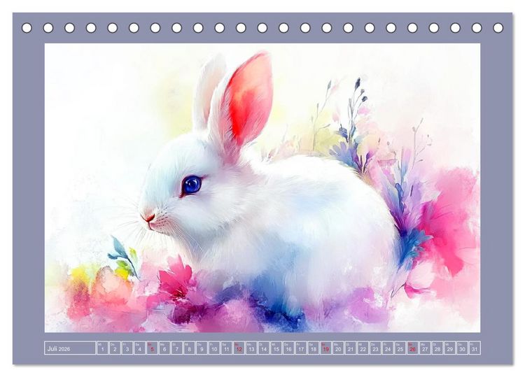 Produktbild: Nagergl&uuml;ck und Bl&uuml;tenzauber. Niedliche Tierchen im romantischen Stil (Tischkalender 2026 DIN A5 quer), CALVENDO Monatskalender