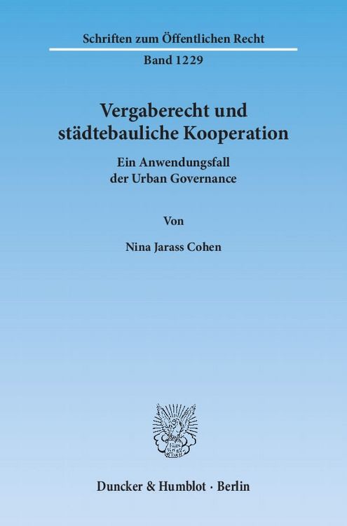Produktbild: Vergaberecht und st&auml;dtebauliche Kooperation.