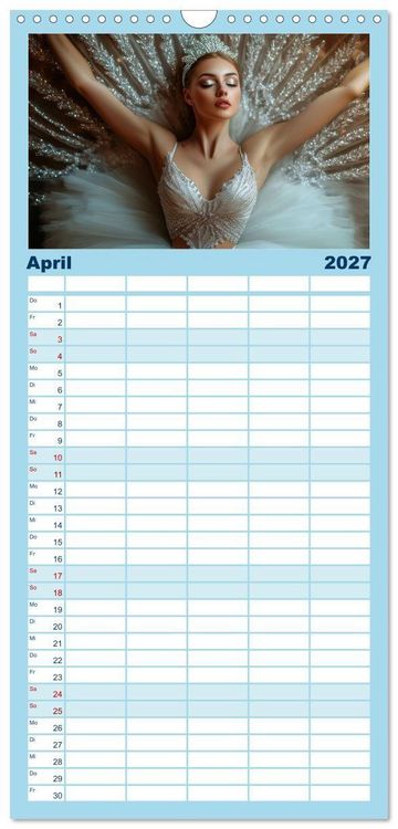 Produktbild: Familienplaner 2027 - Ballerinas in Diamanten mit 5 Spalten (Wandkalender, 21 x 45 cm) CALVENDO