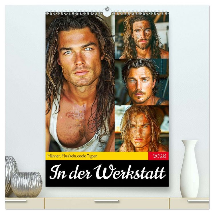 Produktbild: In der Werkstatt. M&auml;nner, Muskeln, coole Typen (hochwertiger Premium Wandkalender 2026 DIN A2 hoch), Kunstdruck in Hochglanz