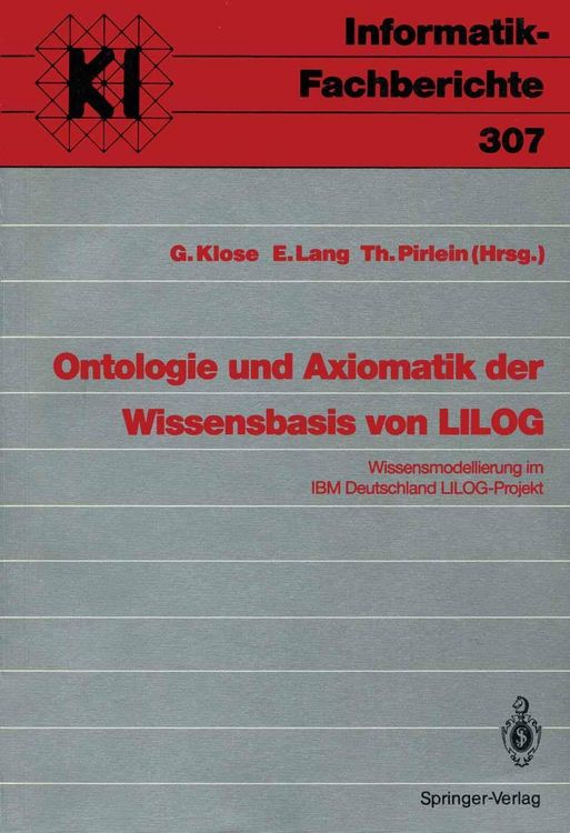 Produktbild: Ontologie und Axiomatik der Wissensbasis von LILOG