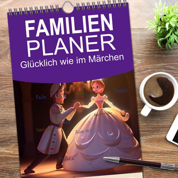 Produktbild: Familienplaner 2026 - Gl&uuml;cklich wie im M&auml;rchen mit 5 Spalten (Wandkalender, 21 x 45 cm) CALVENDO