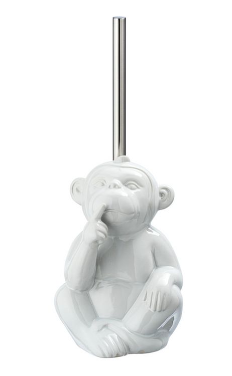 Produktbild: WC-Garnitur Mod. Monkey Quiet Wei&szlig; Keramik, B&uuml;rstenkopf auswechselbar