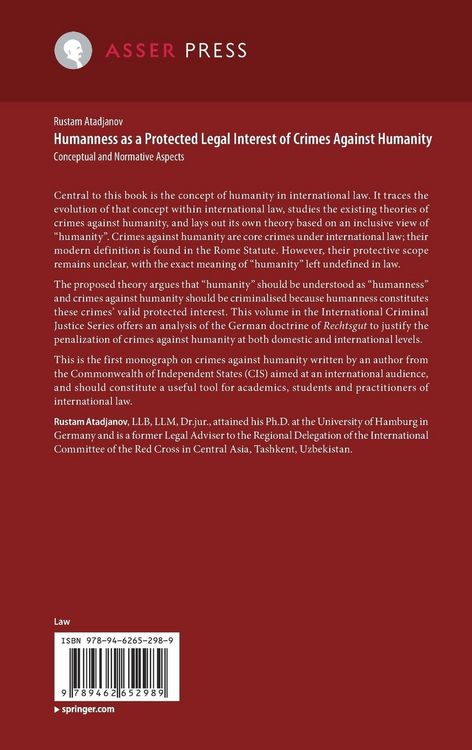 Produktbild: Humanness as a Protected Legal Interest of Crimes Against Humanity