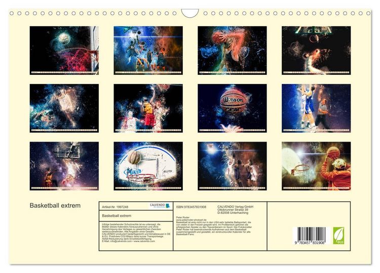 Produktbild: Basketball extrem (Wandkalender 2026 DIN A3 quer), CALVENDO Monatskalender