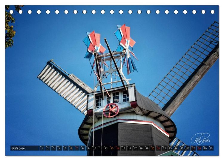 Produktbild: Friesland - Die Friesische M&uuml;hlenstra&szlig;e (Tischkalender 2026 DIN A5 quer), CALVENDO Monatskalender