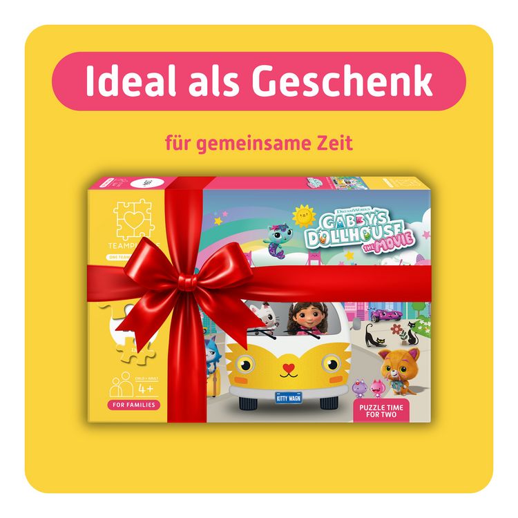 Produktbild: TEAMPUZZLE &ndash; Gabby&acute;s Dollhouse: The Movie &ndash; 194 Teile &ndash; Kinderpuzzle mit gro&szlig;en & kleinen Teilen