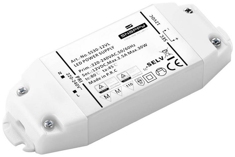 Produktbild: Dehner Elektronik LED-Trafo, LED-Treiber Konstantspannung 30 W 2.50 A 12 V/DC &Uuml;berlastschutz, &Uuml;berspannung, nicht dimmbar 1 St.