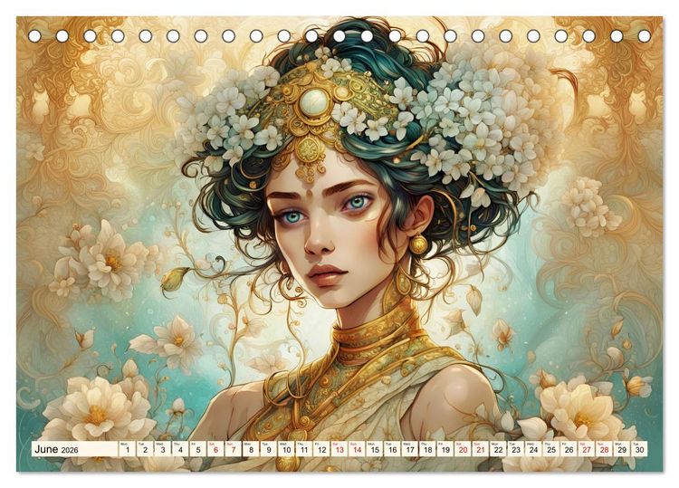 Produktbild: Ladies in a sea of flowers (Desk Calendar 2026 DIN A5 landscape), CALVENDO 12 Month DeskCalendar