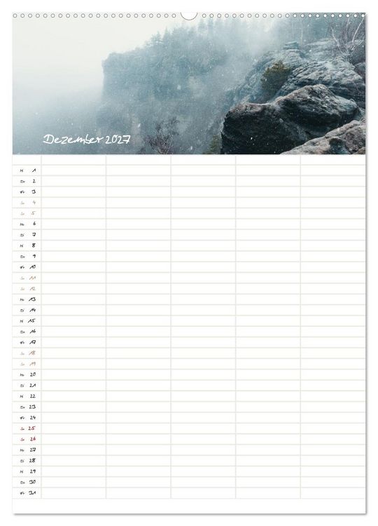 Produktbild: Familienkalender - Das Elbsandsteingebirge (Wandkalender 2027 DIN A2 hoch), CALVENDO Monatskalender