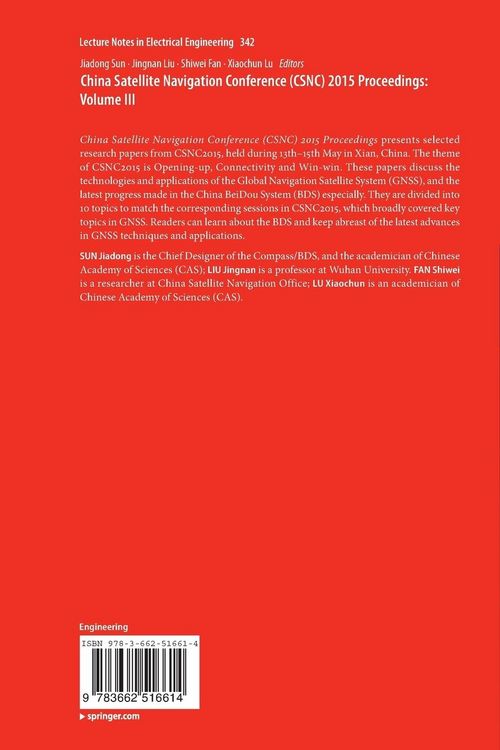 Produktbild: China Satellite Navigation Conference (CSNC) 2015 Proceedings: Volume III