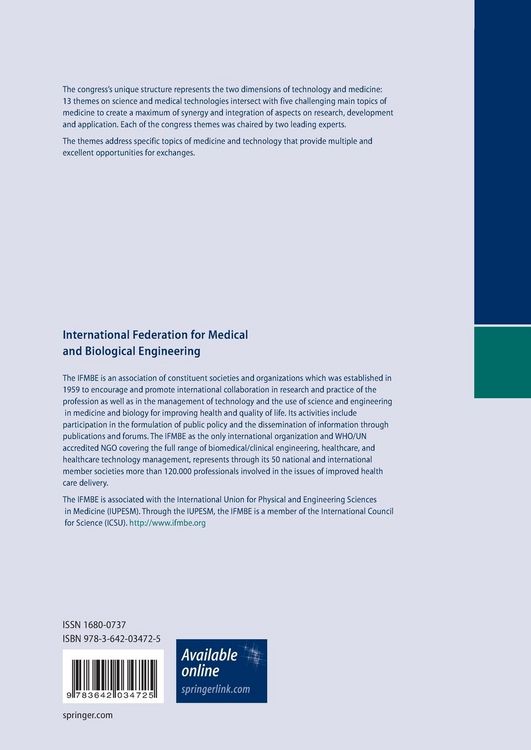 Produktbild: World Congress on Medical Physics and Biomedical Engineering September 7 - 12, 2009 Munich, Germany