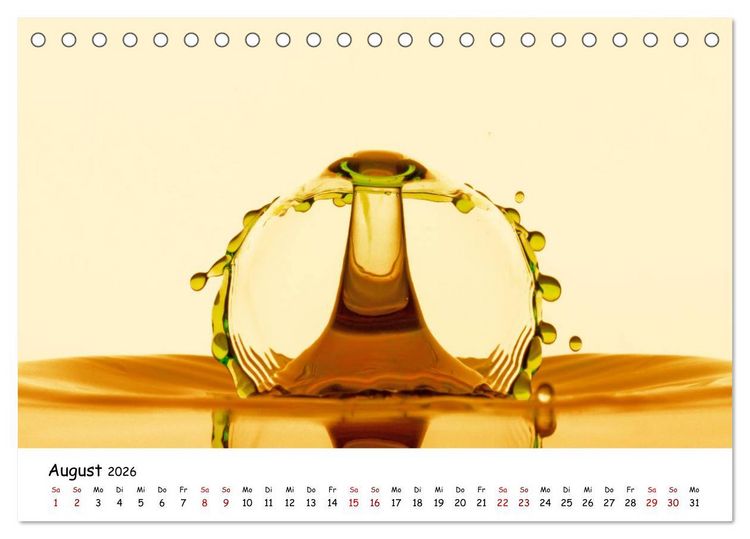 Produktbild: Wassertropfen - Kunstwerke der Natur (Tischkalender 2026 DIN A5 quer), CALVENDO Monatskalender