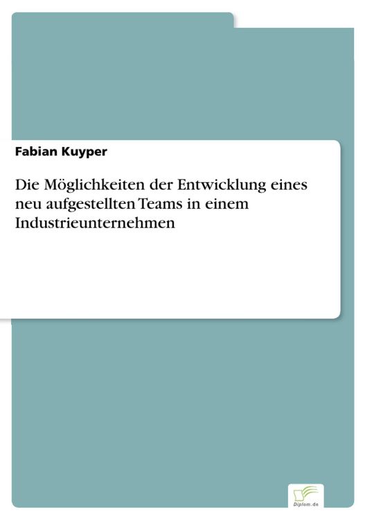 Produktbild: Die M&ouml;glichkeiten der Entwicklung eines neu aufgestellten Teams in einem Industrieunternehmen