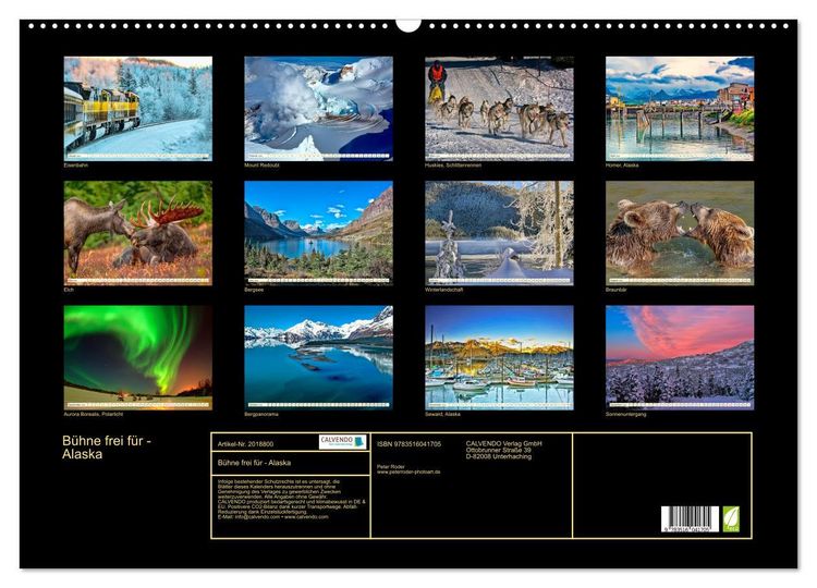 Produktbild: B&uuml;hne frei f&uuml;r - Alaska (Wandkalender 2026 DIN A2 quer), CALVENDO Monatskalender