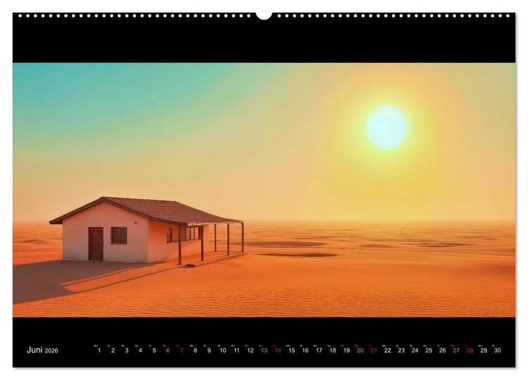 Produktbild: Puristische Landschaften (hochwertiger Premium Wandkalender 2026 DIN A2 quer), Kunstdruck in Hochglanz