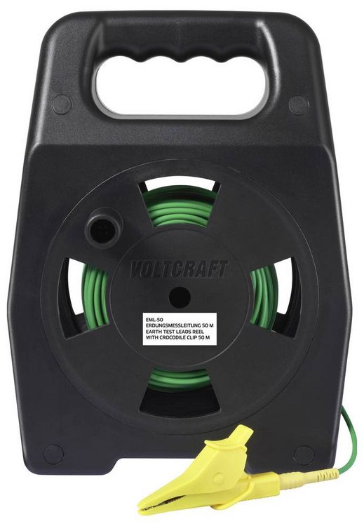 Produktbild: VOLTCRAFT EML-50 Erdungsmessleitung 50 m Gr&uuml;n auf Spindel CAT III 1000 V Kunststofffaser f&uuml;r hohe Zugfestigkeit