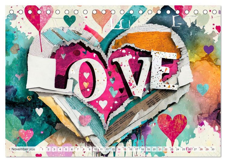Produktbild: Ein ganzes Jahr voller Liebe (Tischkalender 2026 DIN A5 quer), CALVENDO Monatskalender