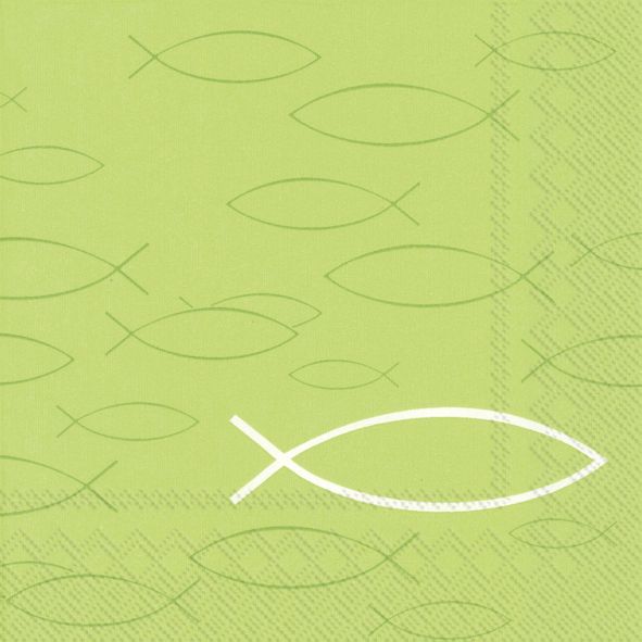Produktbild: Lunch-Servietten, "Peaceful Fish" hellgr&uuml;n