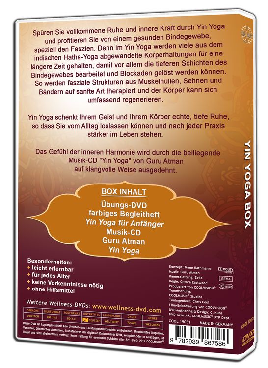 Produktbild: Yin Yoga Box - Set inklusive Anf&auml;nger-DVD, &Uuml;bungsheft und Musik-CD