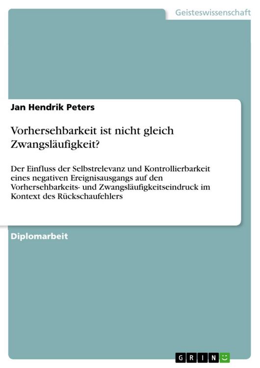 Produktbild: Vorhersehbarkeit ist nicht gleich Zwangsl&auml;ufigkeit?