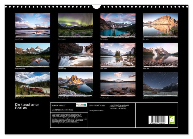 Produktbild: Die kanadischen Rockies (Wandkalender 2026 DIN A3 quer), CALVENDO Monatskalender
