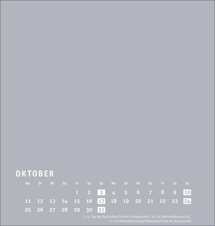 Produktbild: Premium-Bastelkalender silbergrau mittel 2027