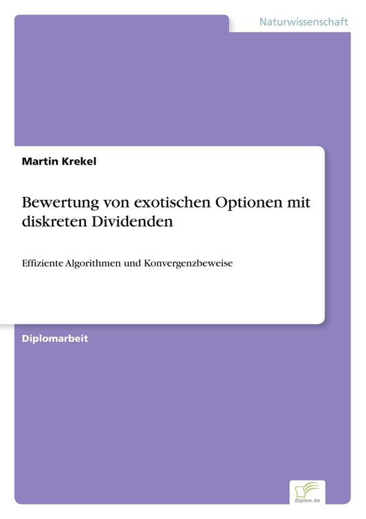 Produktbild: Bewertung von exotischen Optionen mit diskreten Dividenden