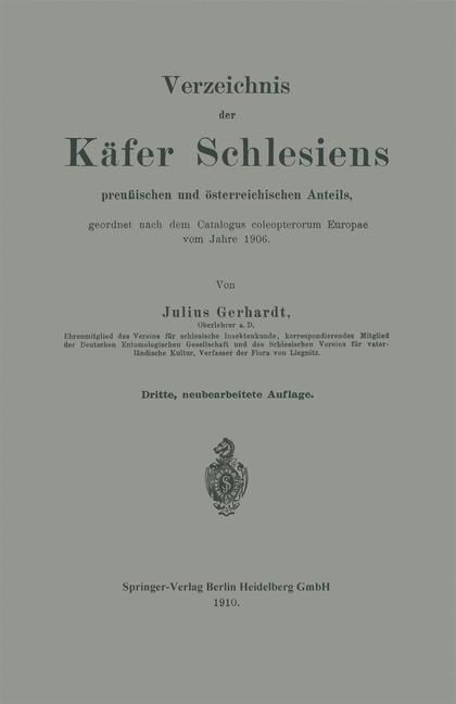 Produktbild: Verzeichnis der K&auml;fer Schlesiens