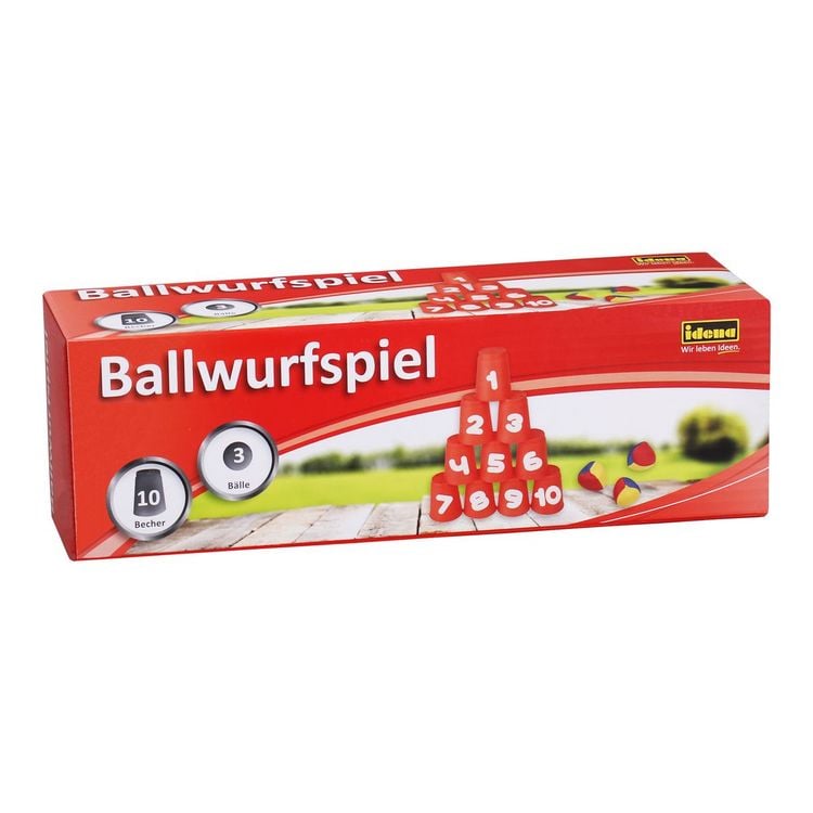 Produktbild: Idena Ballwurfspiel 10 Becher und 3 B&auml;llen