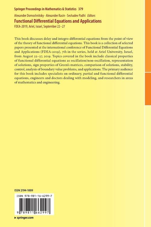 Produktbild: Functional Differential Equations and Applications