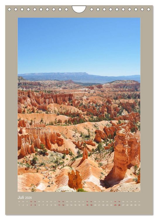 Produktbild: Erlebe mit mir den Bryce Canyon Nationalpark (Wandkalender 2026 DIN A4 hoch), CALVENDO Monatskalender